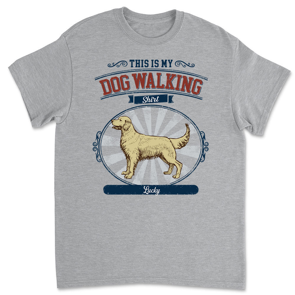 Personalized Vintage Dog Walking Unisex T - shirt: Ideal Gift for Pet Lovers