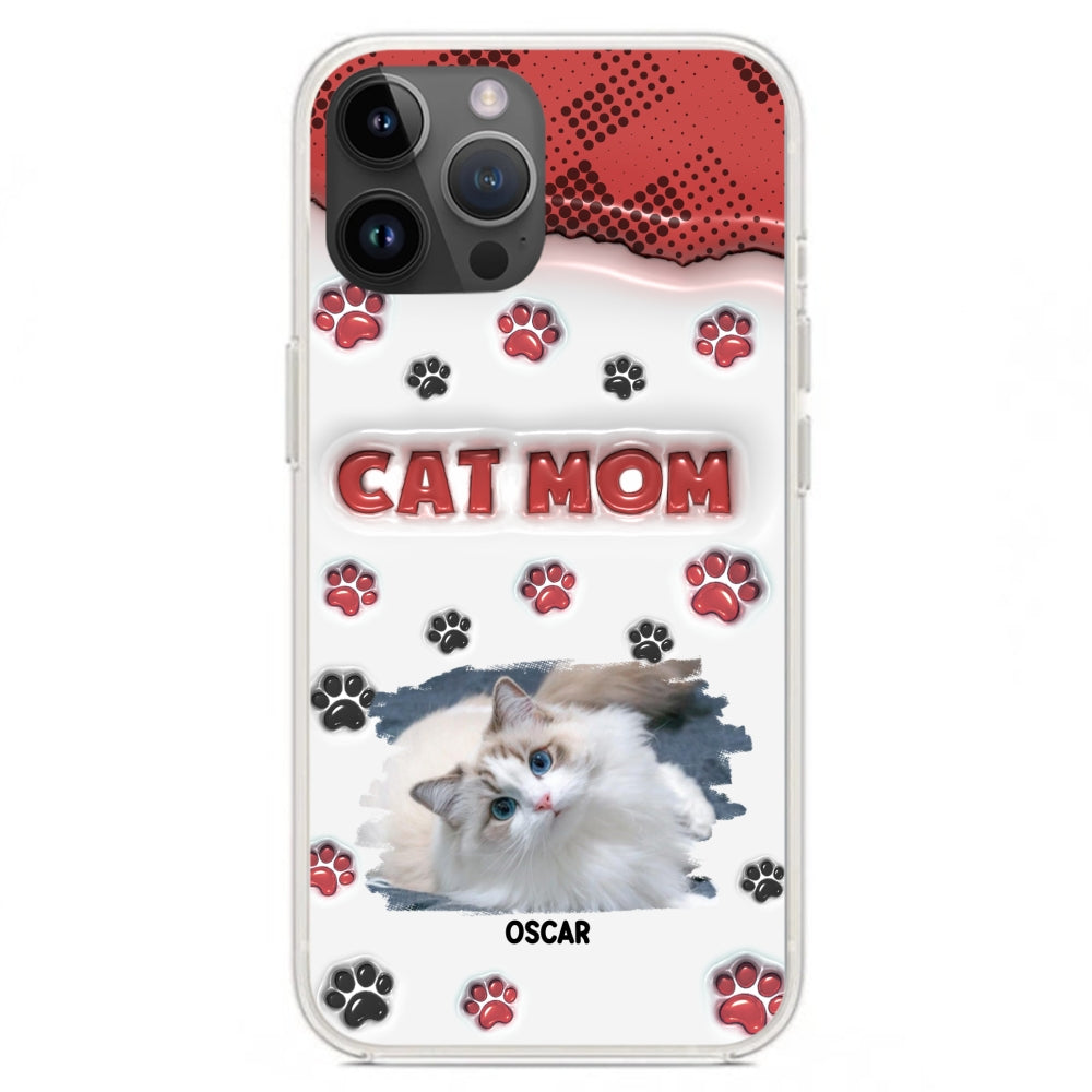 Personalized Cat Mom 3D Inflated Effect Custom Phone Case