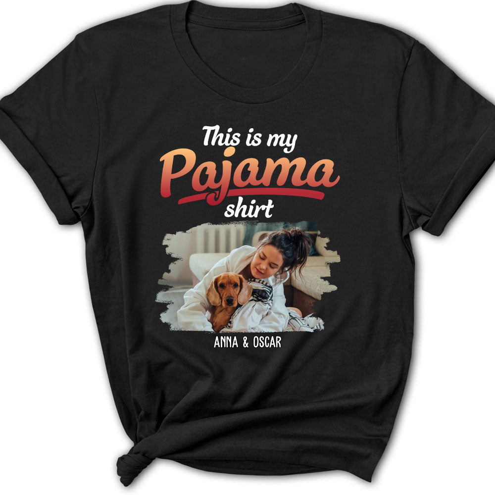 Personalized Women's Pajama T-shirt with Pet Photo - Ideal Gift for Pet Lovers