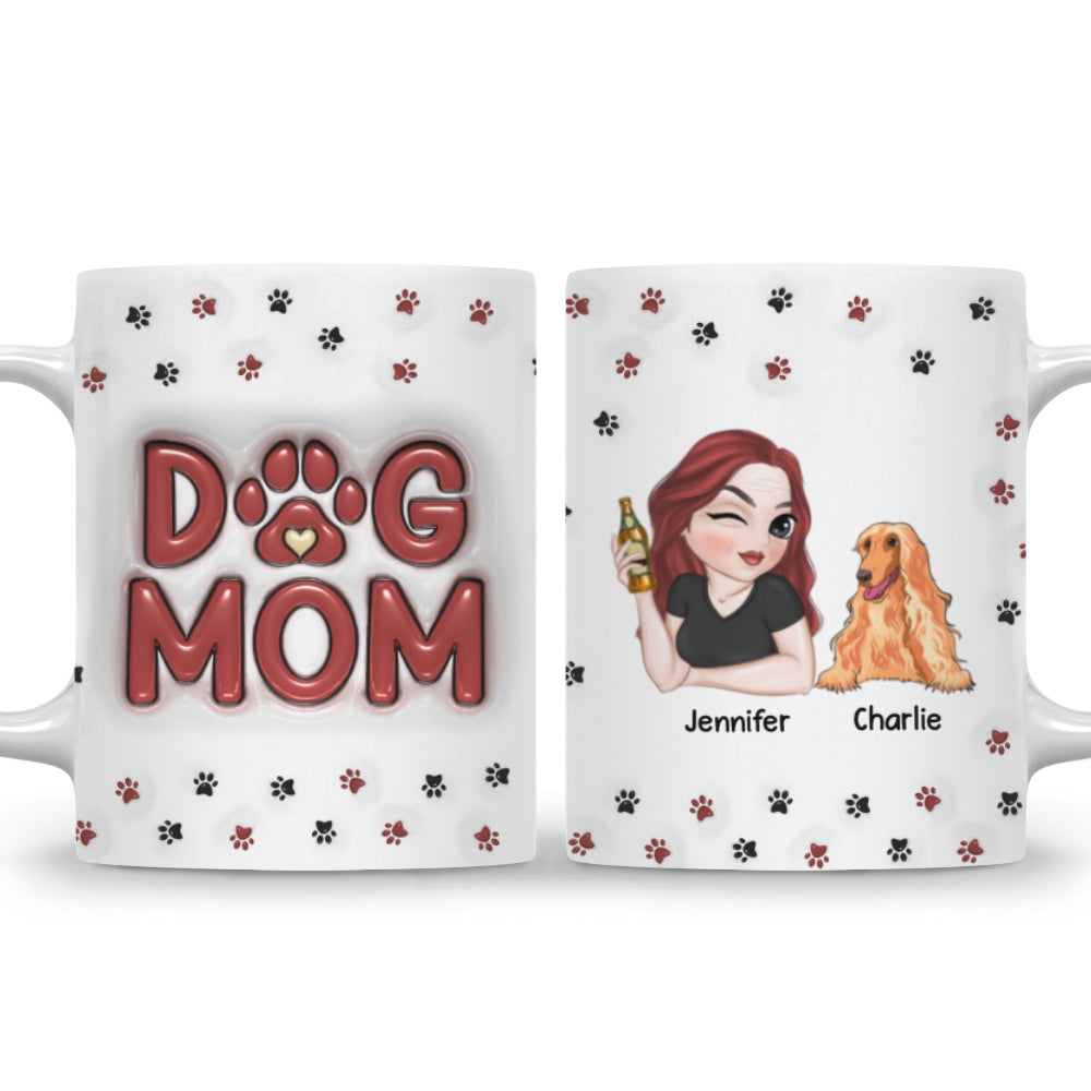 Personalized 3D Inflated Effect Lovely Dog Mom Mug