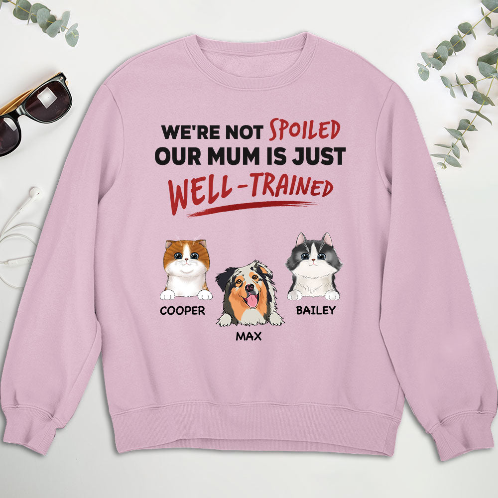 Personalized 'Our Dad Is Just Well Trained' Custom Sweatshirt - Ideal Gift for Pet Lovers