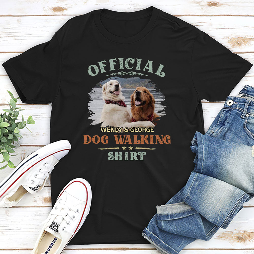 Vintage Personalized Custom Unisex Dog Walking T - Shirt