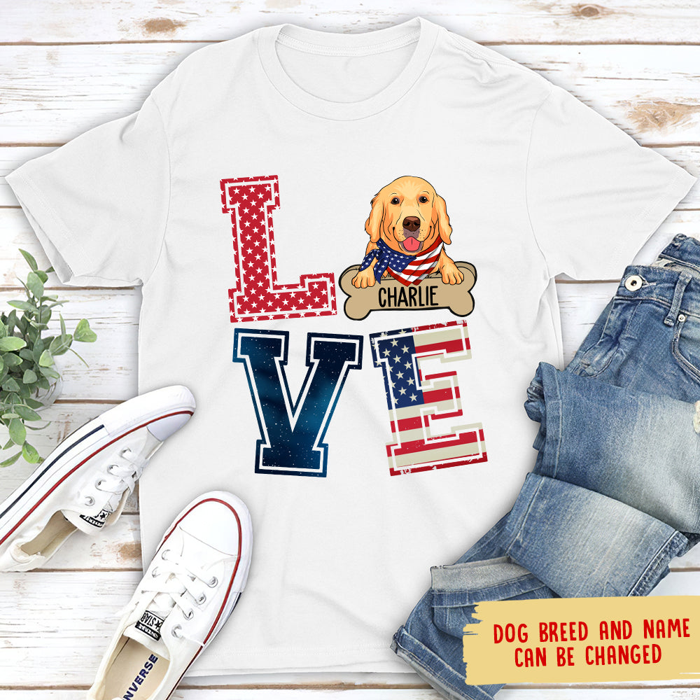 Love America - Customizable Unisex Personalized T - shirt for Pet Lovers