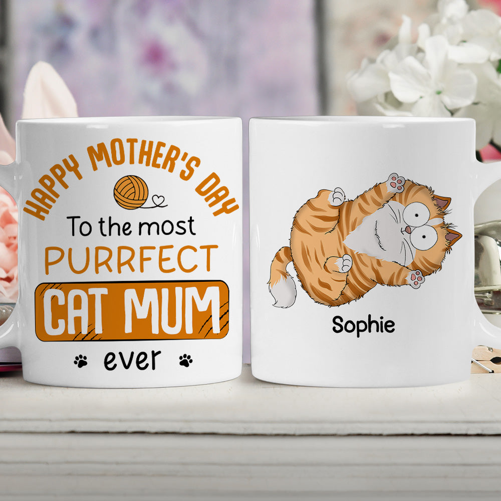 Purrfectly Personalized Custom Coffee Mug for Cat Moms