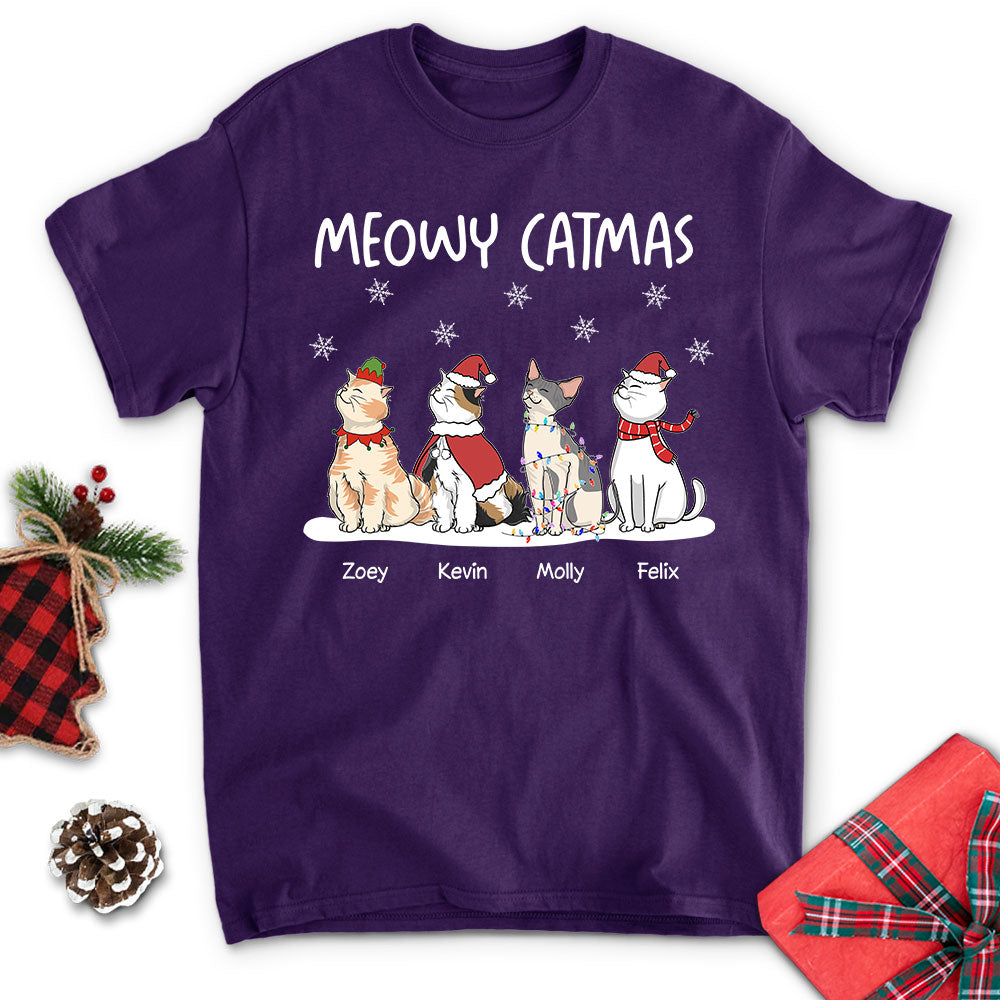 Meowy Catmas - Customizable Unisex Personalized Cat Lover T-shirt
