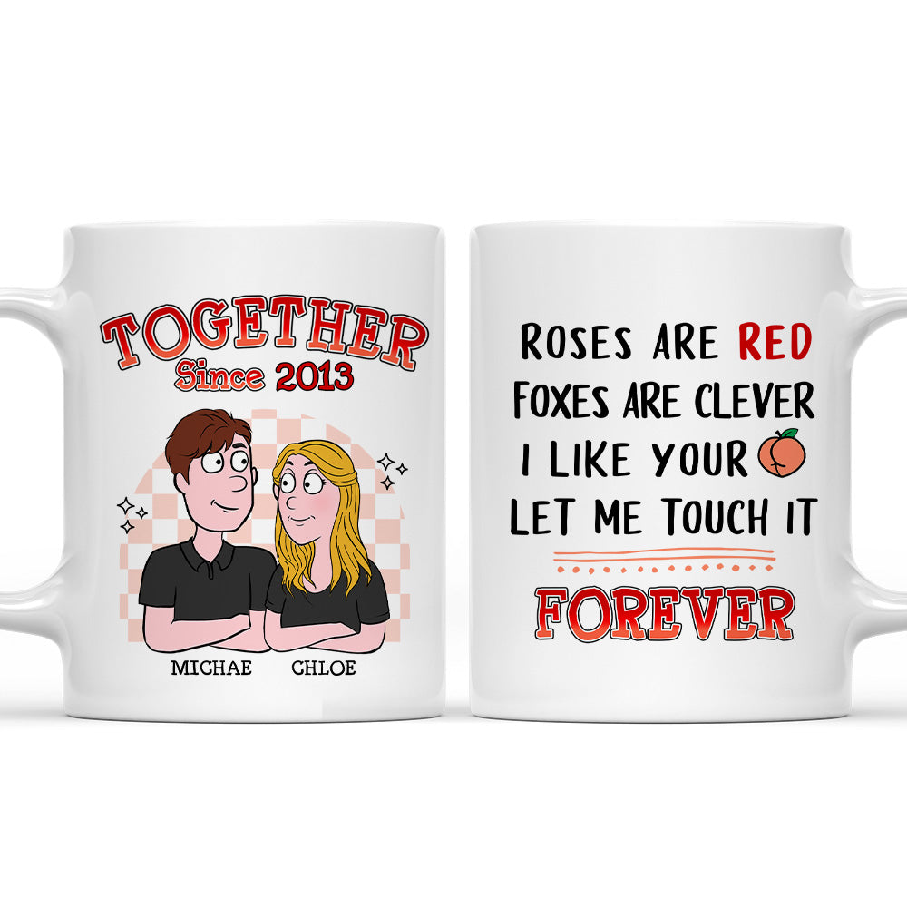 Let Me Touch It - Customized Personalized Coffee Mug for Couples