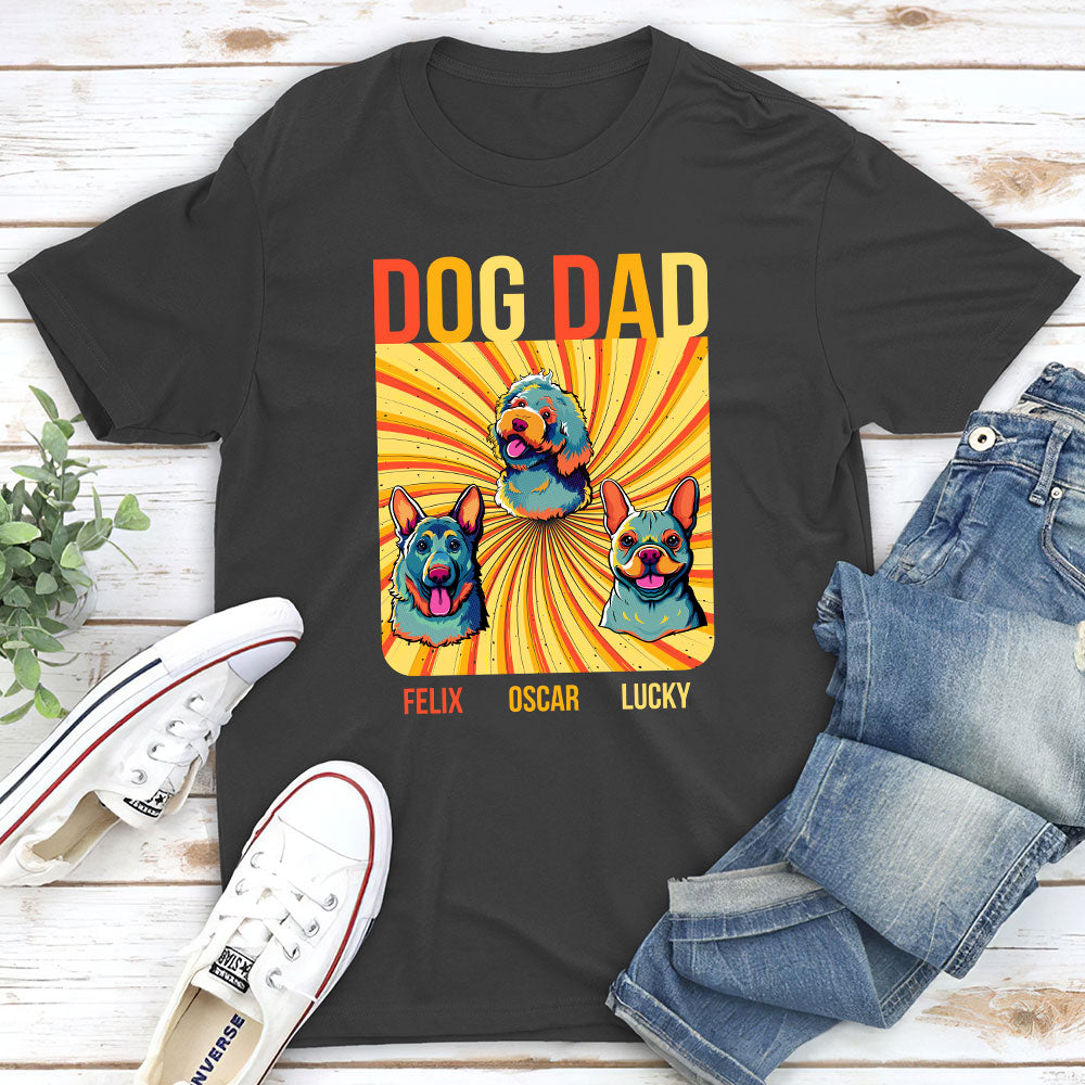 Customizable Pop Art Dog Mom Dad Unisex T - shirt: Ideal Gift for Pet Lovers