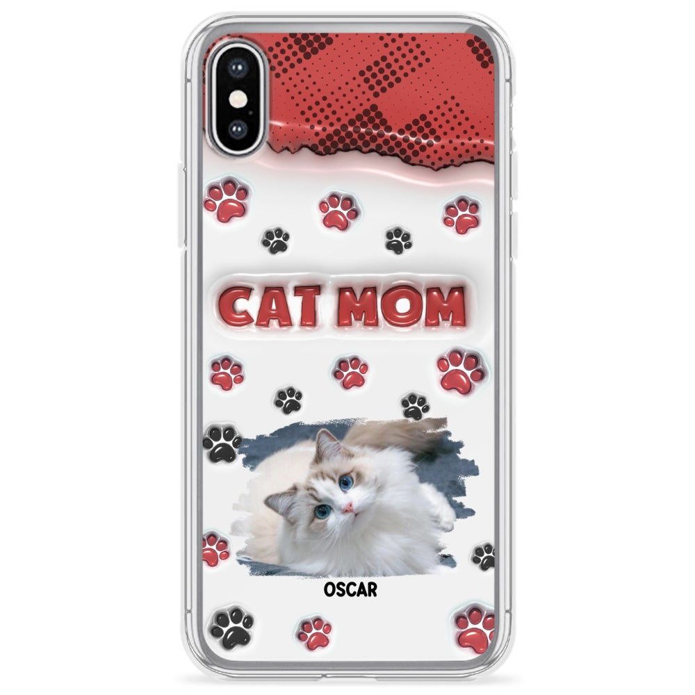 Personalized Cat Mom 3D Inflated Effect Custom Phone Case