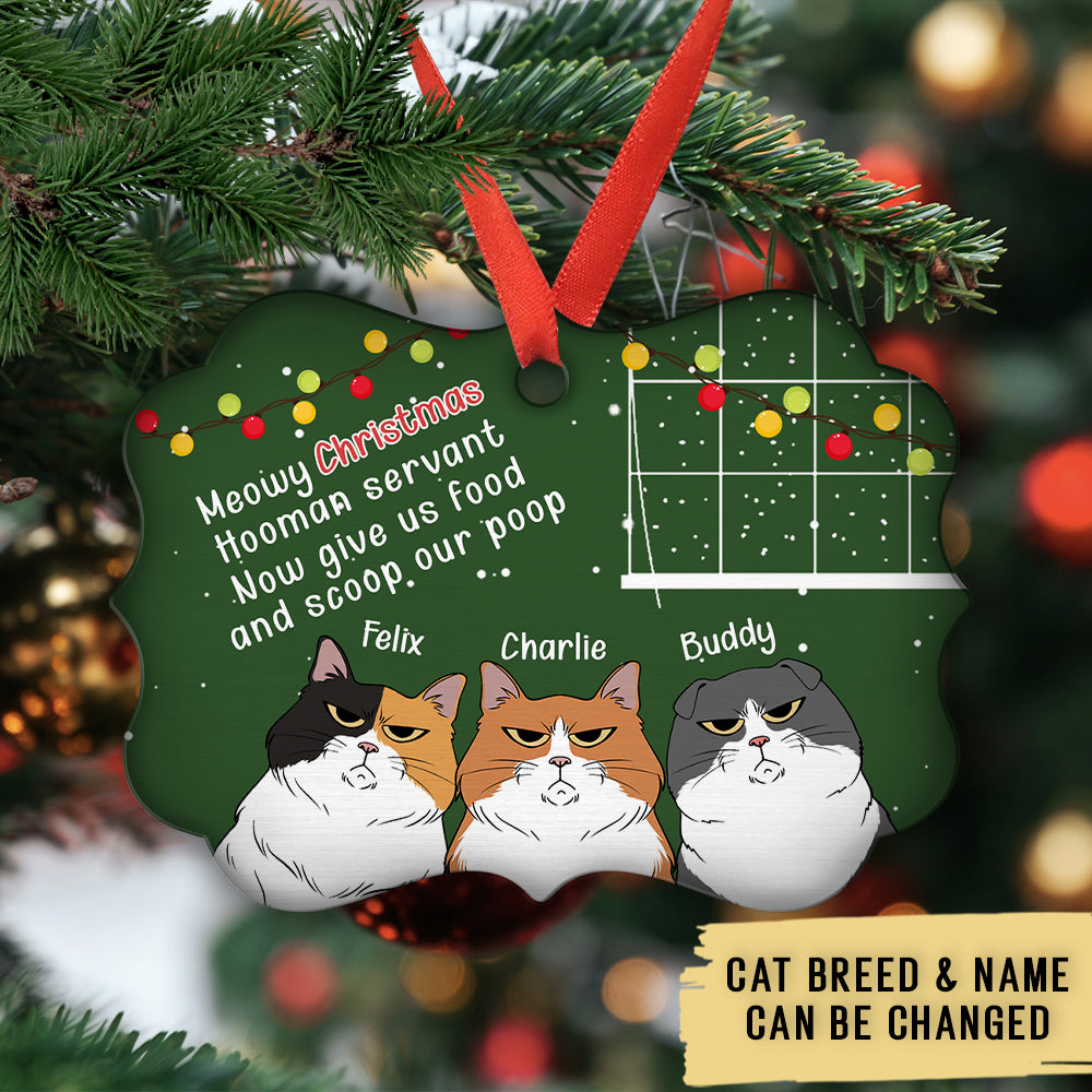 Personalized Custom Aluminum 'Give Me Food' Ornament for Pet Lovers
