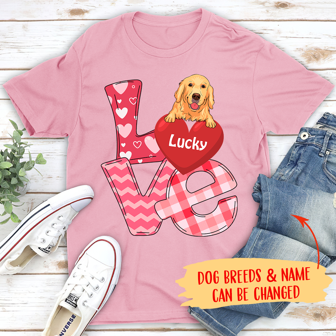 Love Valentine - Customizable Unisex Personalized T-shirt for Pet Lovers
