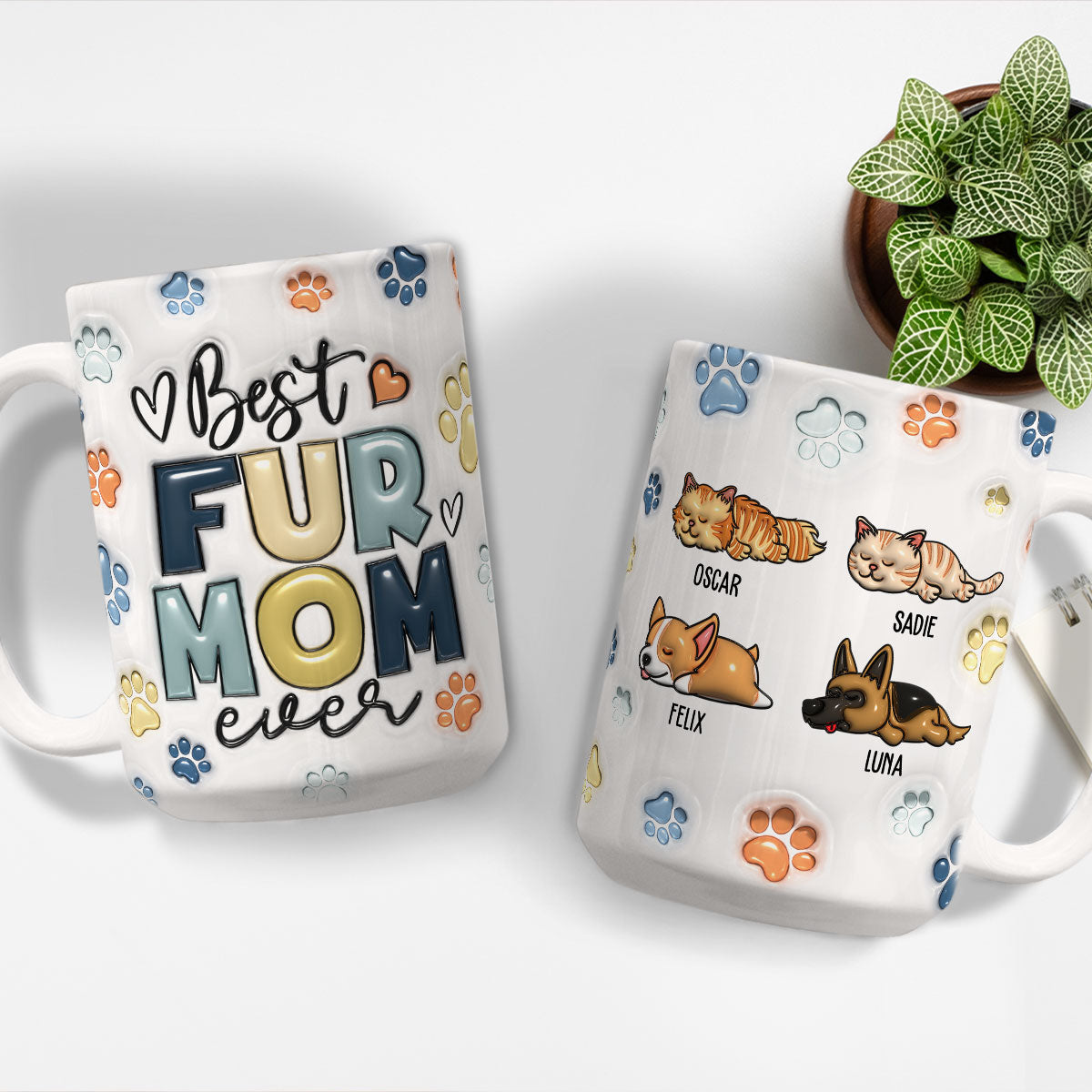 World's Best Fur Dad - Customizable 3D Inflated Effect Personalized Mug