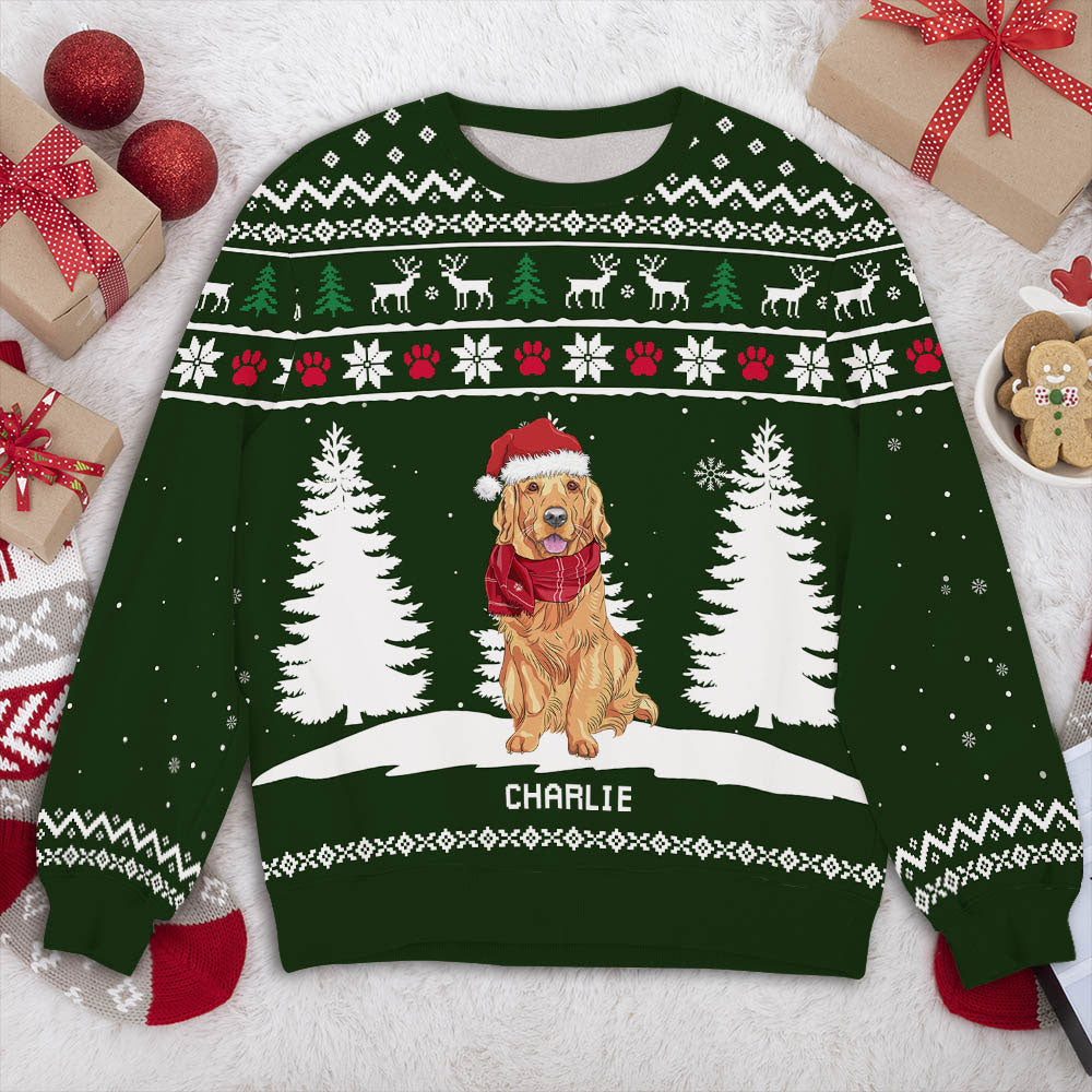 Customizable Winter Dog All-Over Print Unisex Sweatshirt - Ideal Gift for Pet Lovers