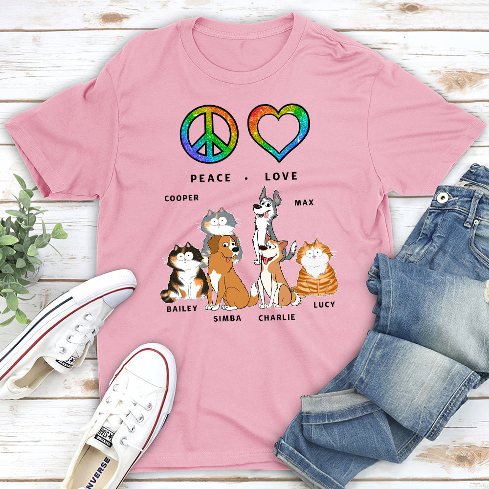 Peace Love Pet Funny - Customizable Premium Personalized T-shirt for Pet Lovers