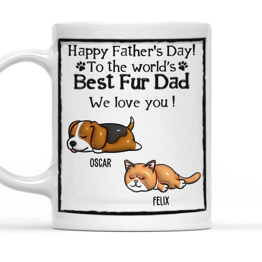 Personalized 3D Inflated Effect Ceramic Mug for Loving Pet Dads