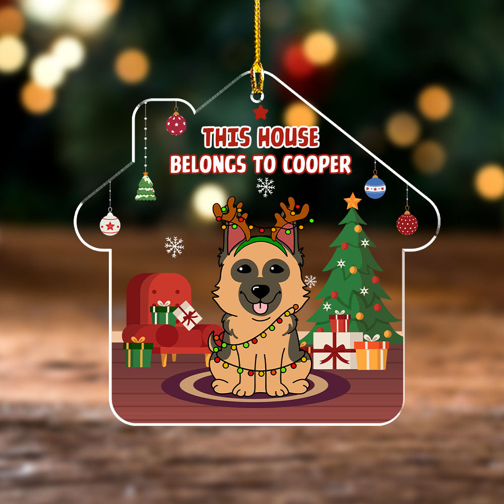 This House Belongs - Customizable Personalized Acrylic Christmas Ornament