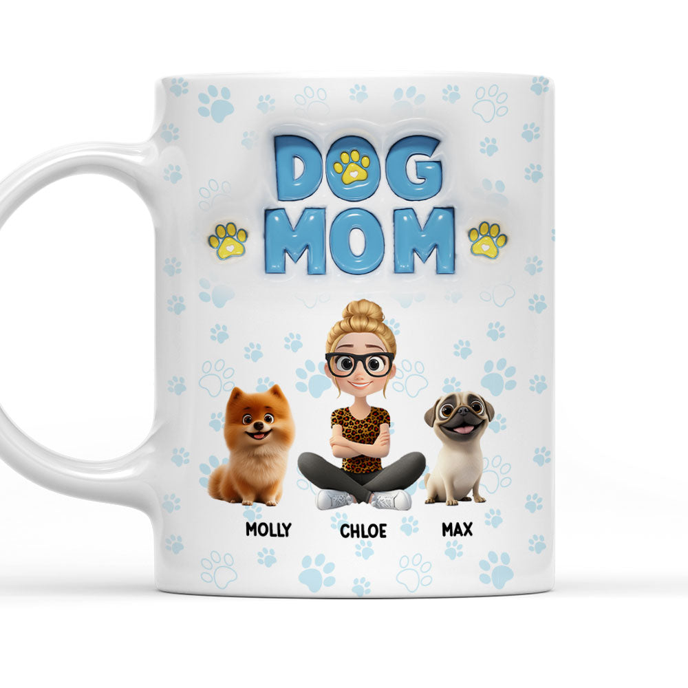 Personalized 3D Inflated Effect Ceramic Mug for Dog - Loving Moms