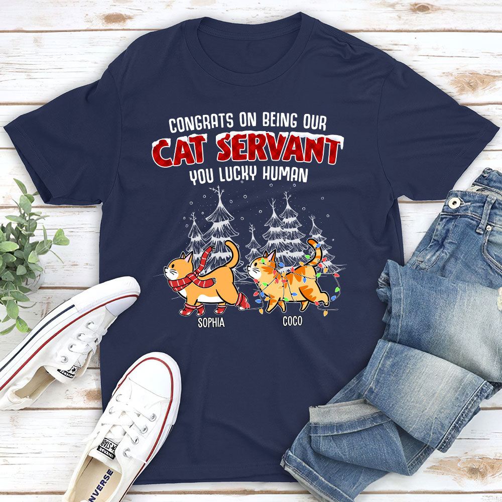 Personalized Lucky Cat Servant Unisex T - shirt: Ideal Gift for Pet Lovers