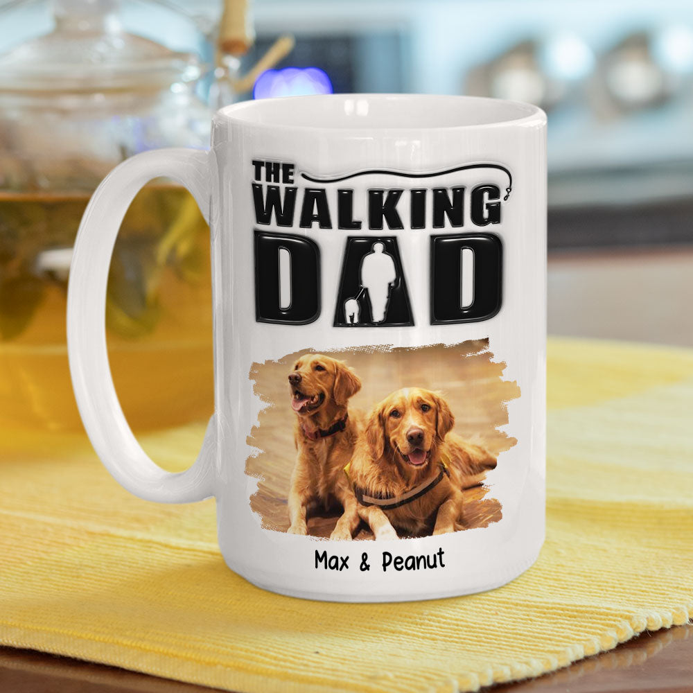 Personalized 3D Inflated Effect Walking Dad Photo Mug