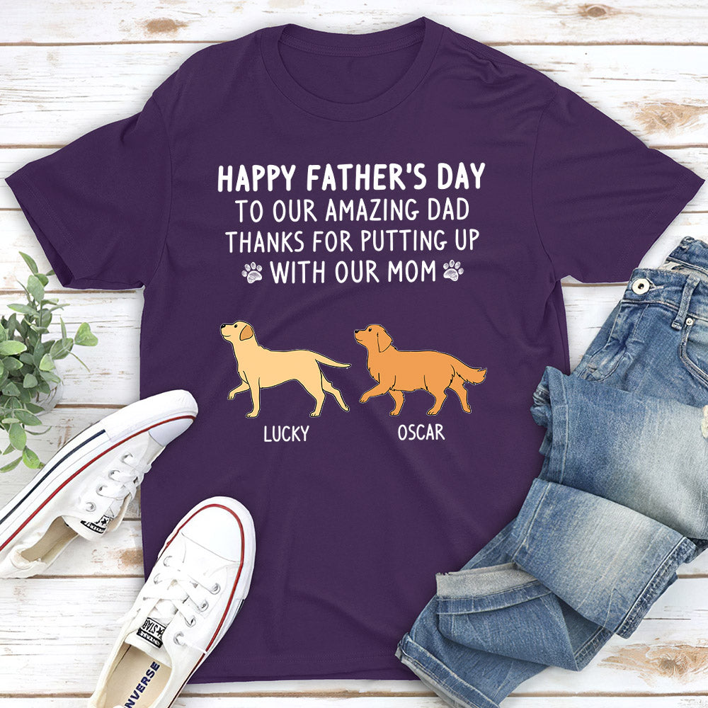 Personalized Custom Unisex 'Put Up With My Mom' T-shirt - Ideal Gift for Pet Lovers