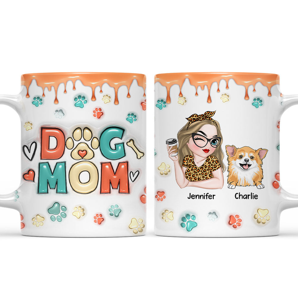 Personalized 3D Inflated Effect Mug - Ideal Gift for Dog Moms (Version 2)