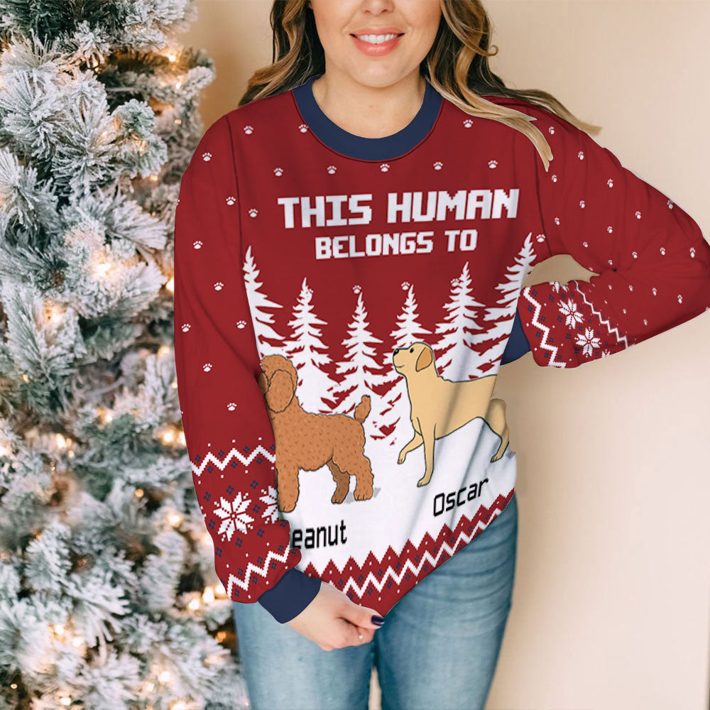 Human Belongs 2 - Customizable All-Over Printed Personalized Sweatshirt for Pet Lovers