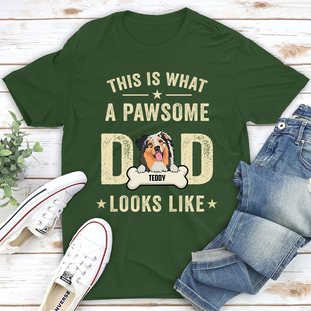 Pawsome Dad Personalized Custom Unisex Pet Lover T-shirt