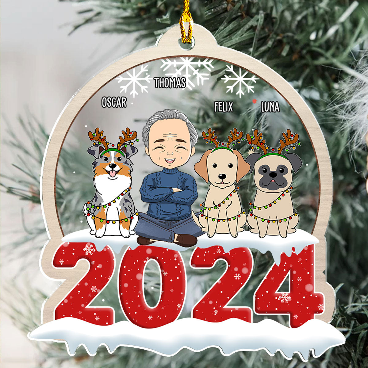 Customizable Pet Crystal Snow Globe Acrylic Ornament for Christmas