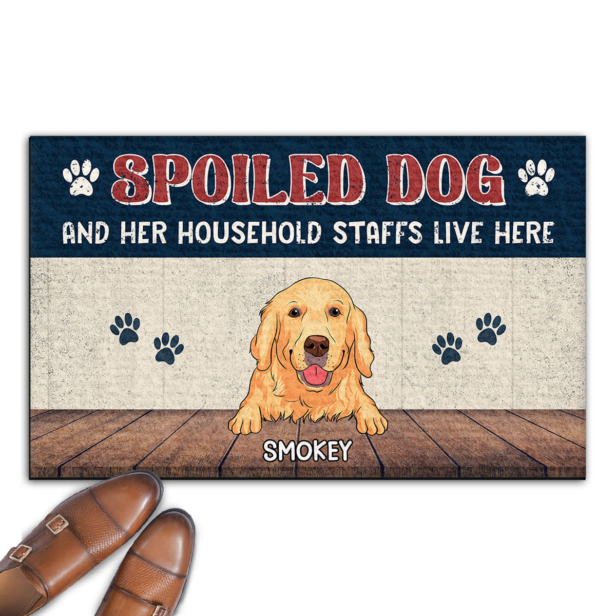 Spoiled Dog Personalized Custom Doormat with Your Dog's Picture