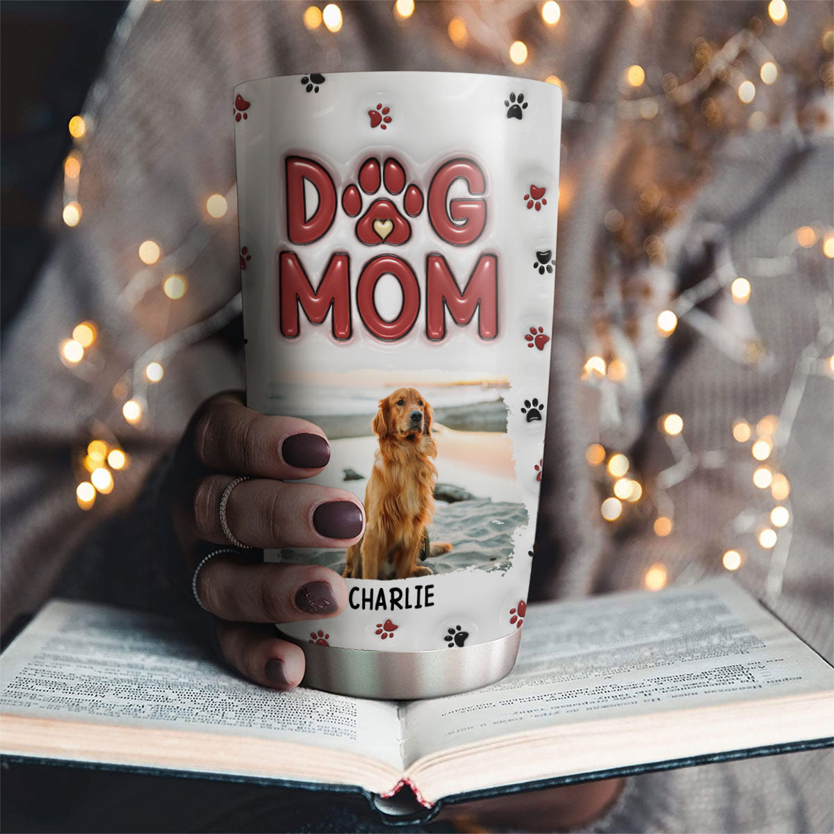 Stylish Personalized 3D Inflated Effect Tumbler for Dog Moms