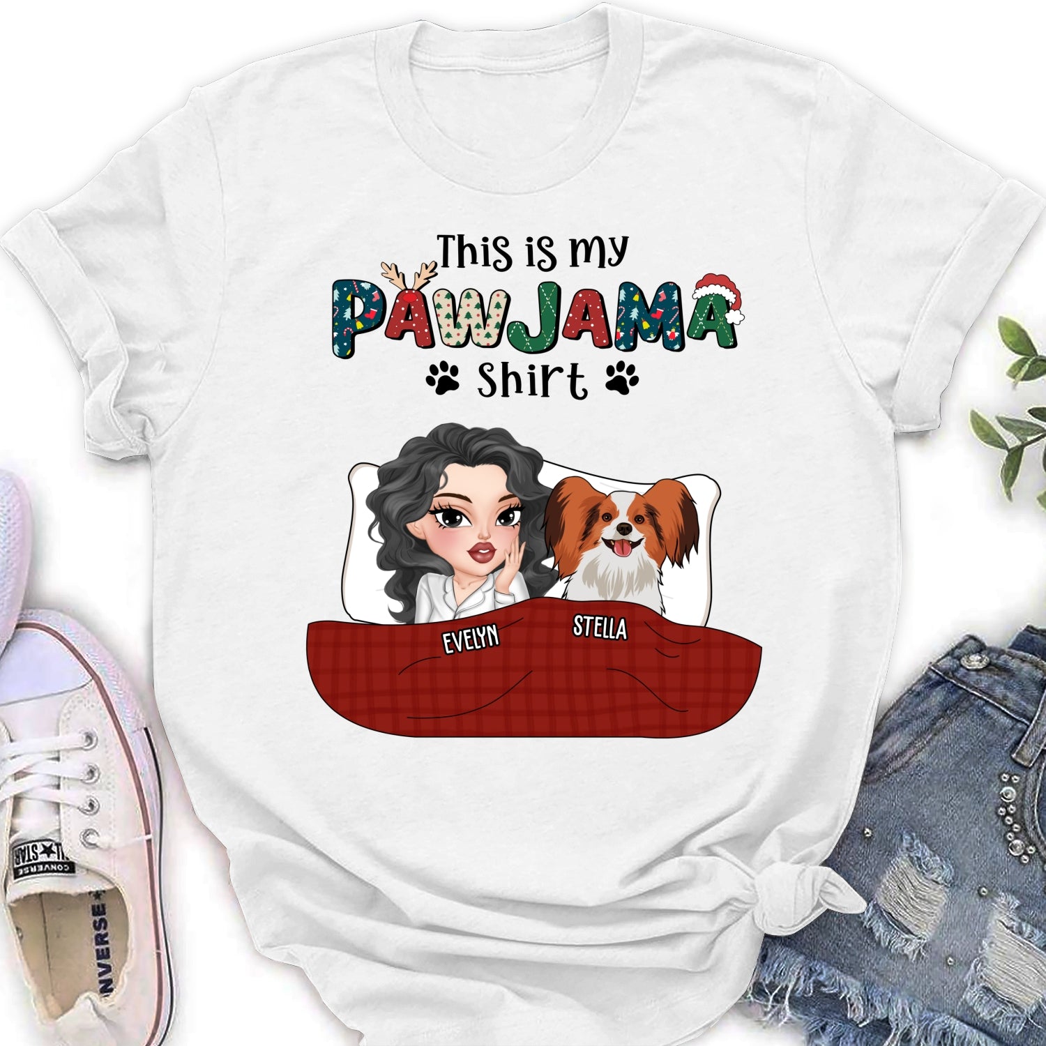 Personalized Pawjama Women's T-shirt - Ideal Gift for Pet Lovers