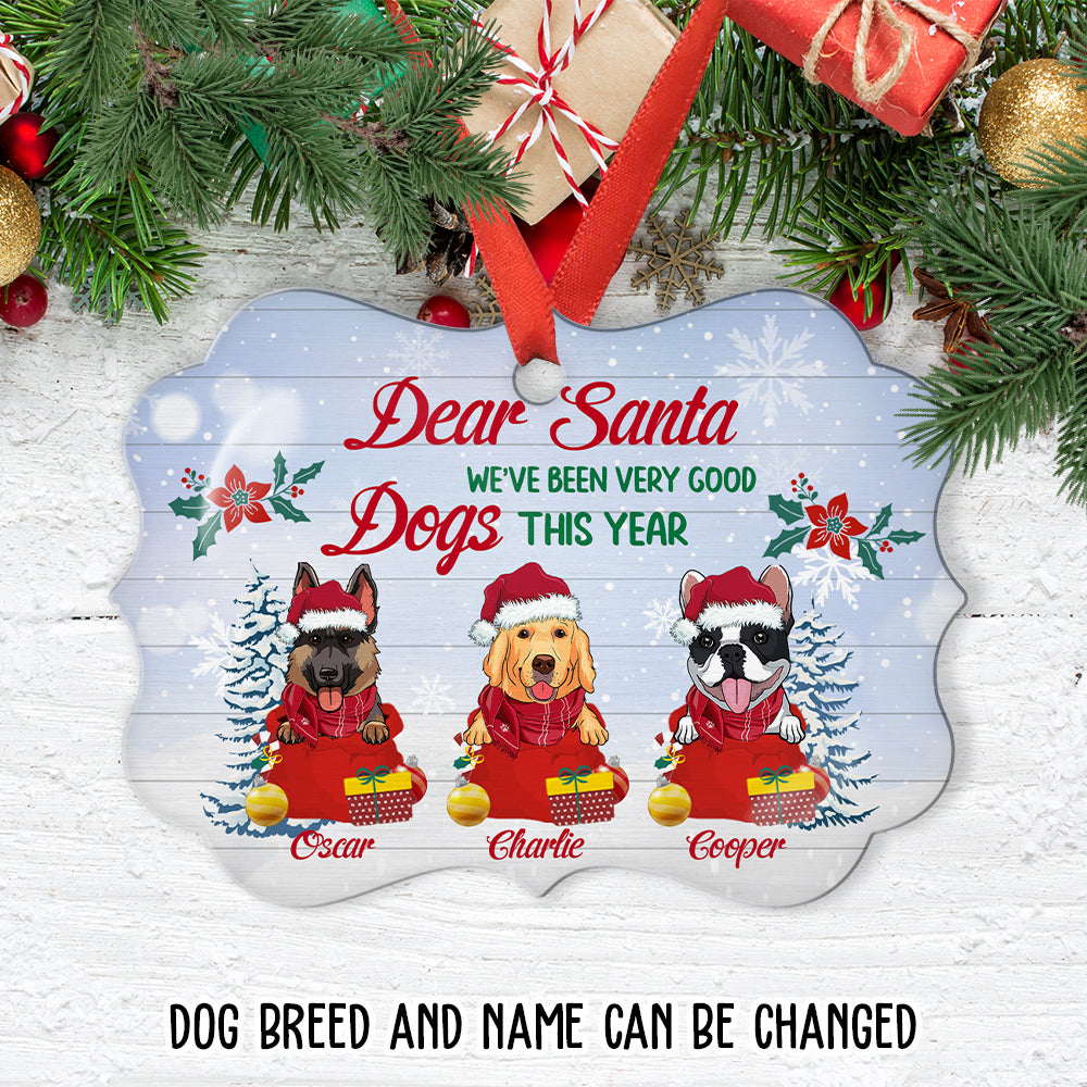 Dear Santa Personalized Custom Aluminum Pet Ornament for Holiday Tree
