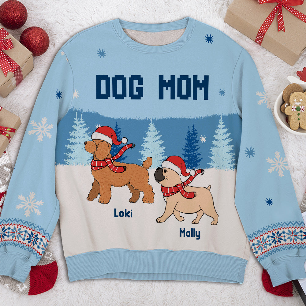 Customizable All-Over Printed Dog Parents Mint Sweatshirt - Ideal Gift for Dog Lovers