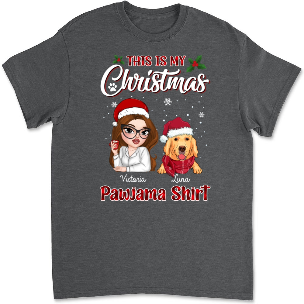 Christmas Personalized Unisex Pawjama T-shirt - Ideal Gift for Pet Lovers