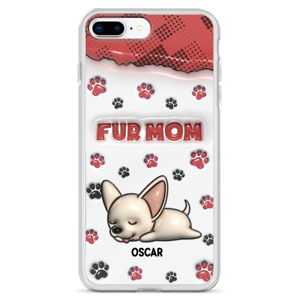 Personalized 3D Inflated Effect Fur Mom Custom Phone Case