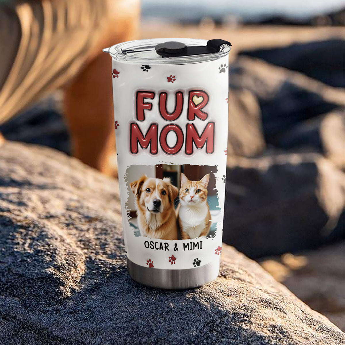 Stylish Personalized 3D Inflated Effect Tumbler for Fur Moms