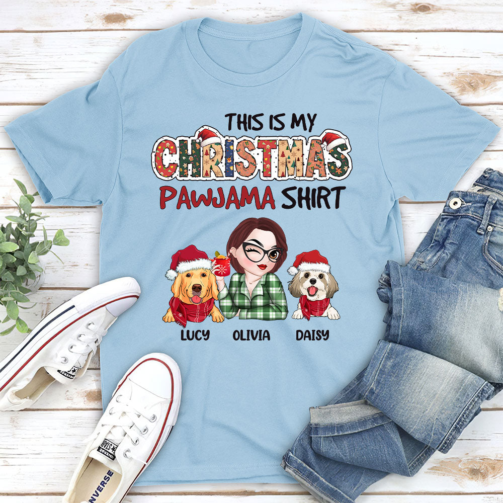 Personalized Christmas Pawjama Unisex T-shirt - Ideal Gift for Pet Lovers
