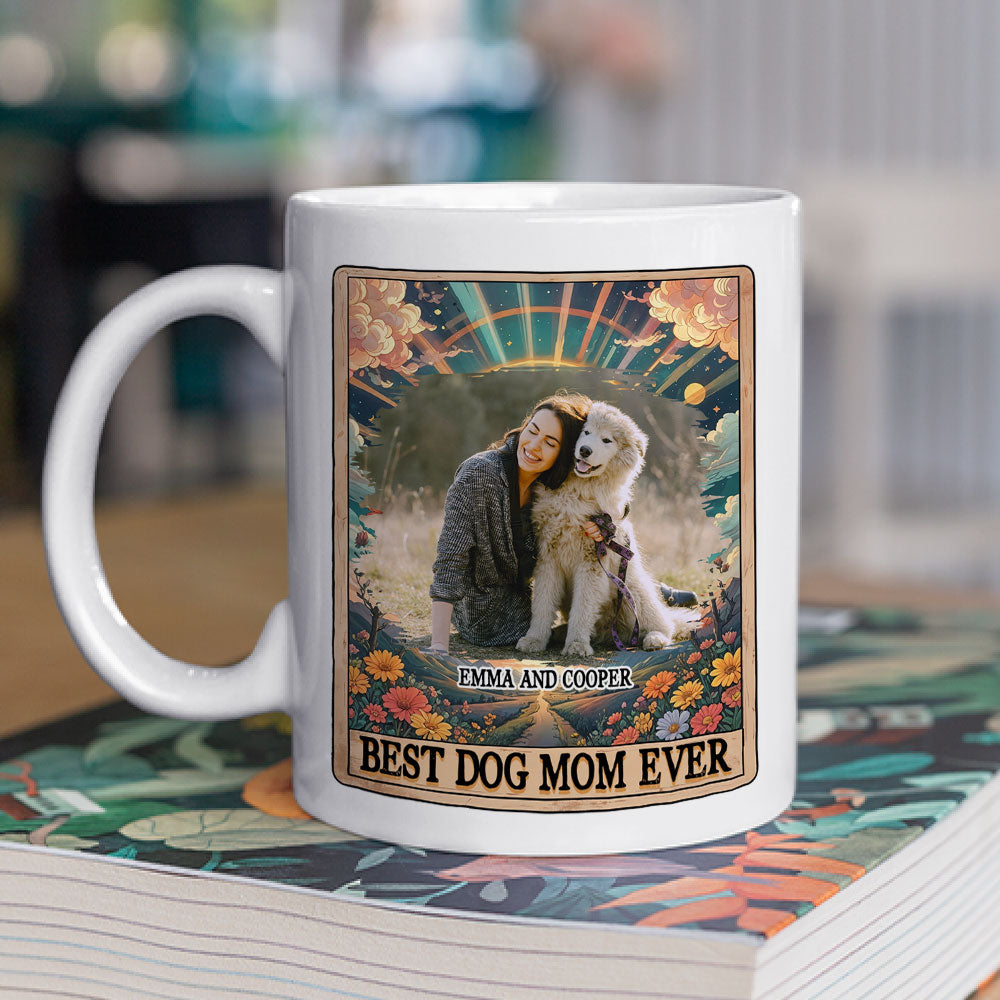 Personalized Tarot Dog Mom Photo Coffee Mug - Unique Customized Gift