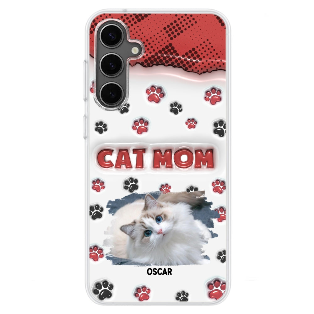 Personalized Cat Mom 3D Inflated Effect Custom Phone Case