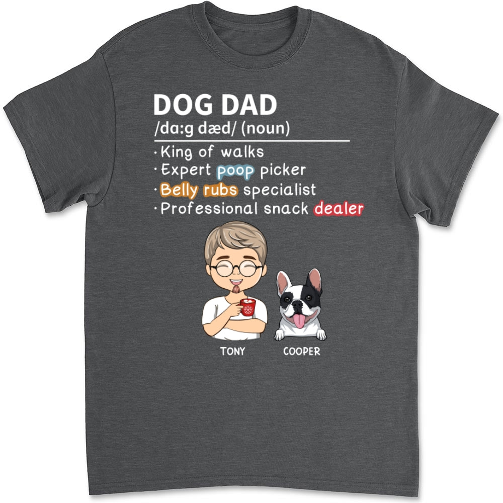 Personalized Custom Unisex Dog Dad and Mom Definition T-Shirt - Ideal Gift for Pet Lovers