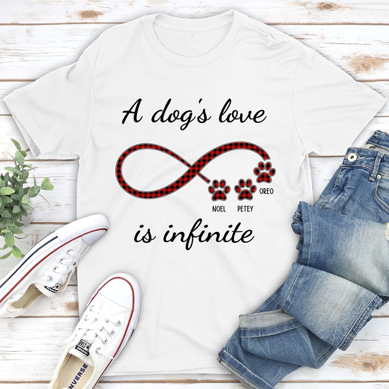 Infinite Love Pattern Personalized Custom Unisex T-shirt - Ideal Gift for Pet Lovers