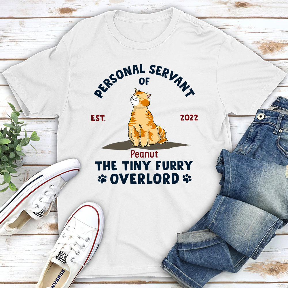 Personalized Custom Unisex Cat Lover T-shirt - Your Personal Servant of Cats