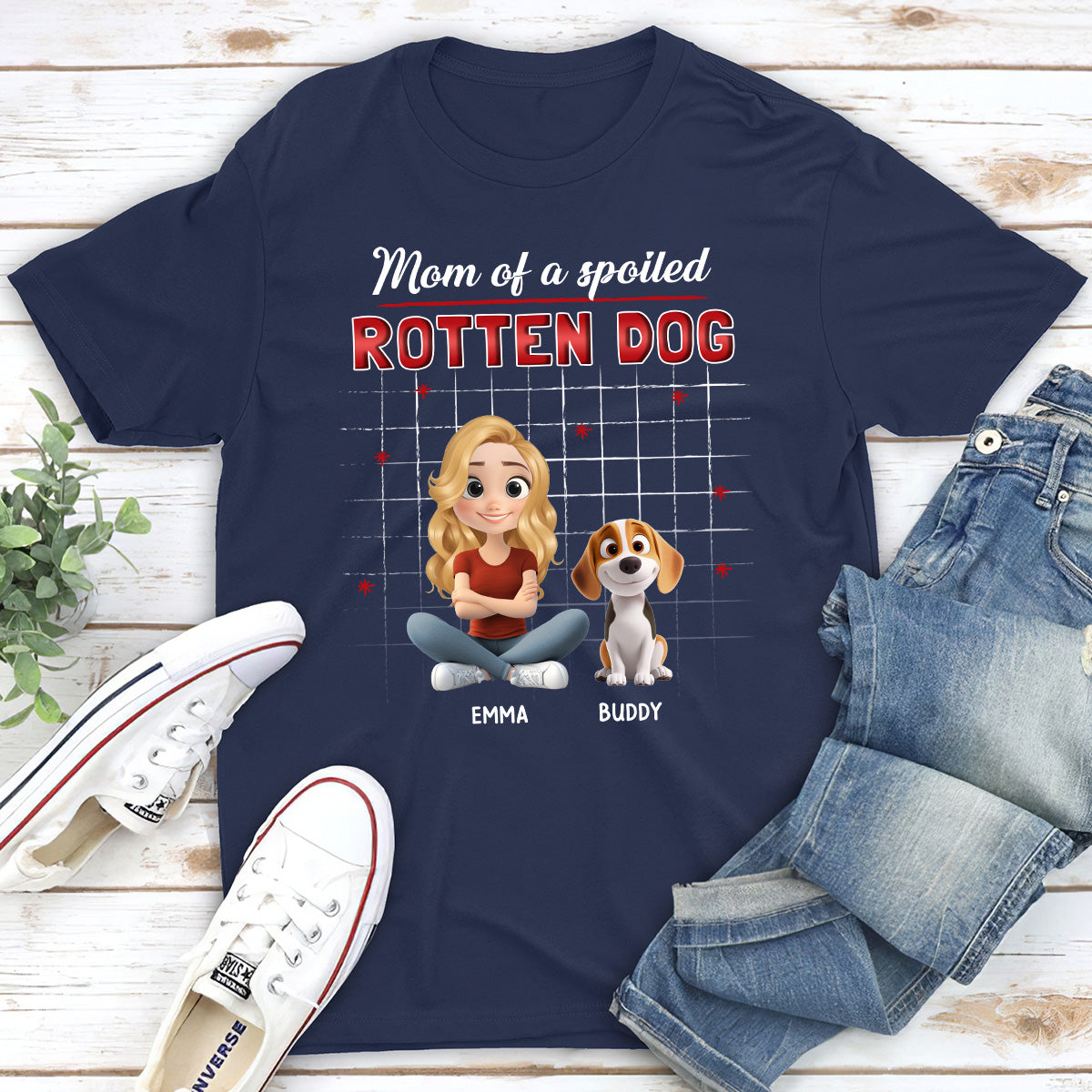 Personalized Custom Unisex Best Dog Cartoon Mom Dad T-shirt - Ideal Gift for Pet Lovers