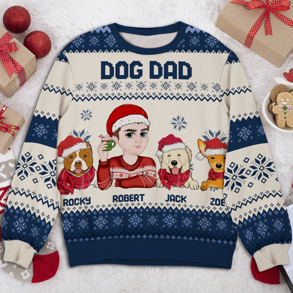 Personalized Custom All-Over-Print Christmas Sweatshirt for Dog Moms