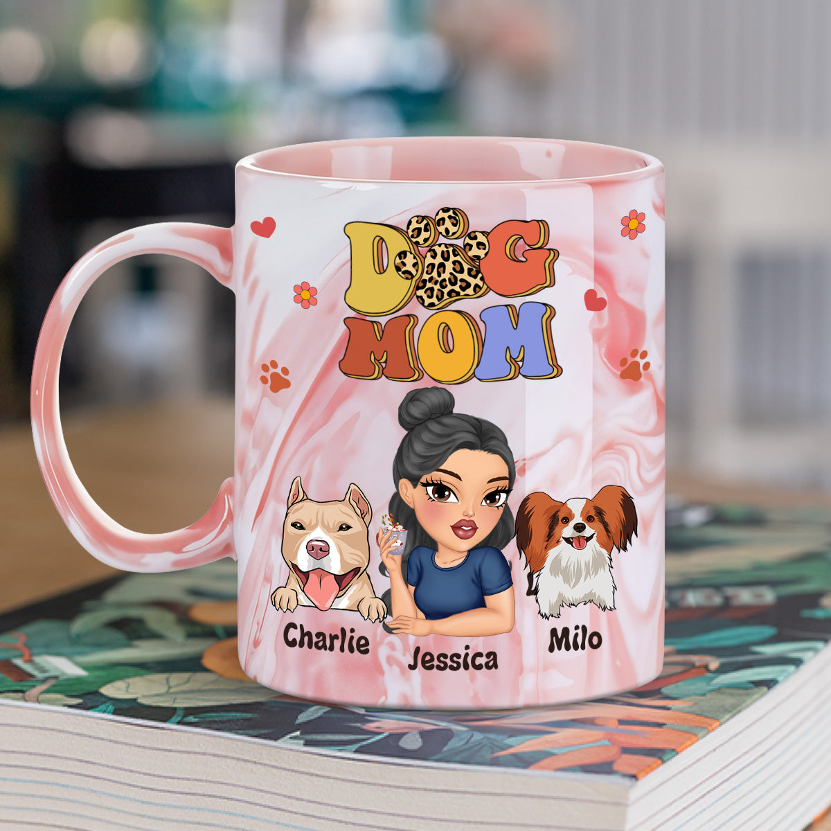 Slay Dog Mama - Exquisite Personalized Pink Marble Ceramic Mug
