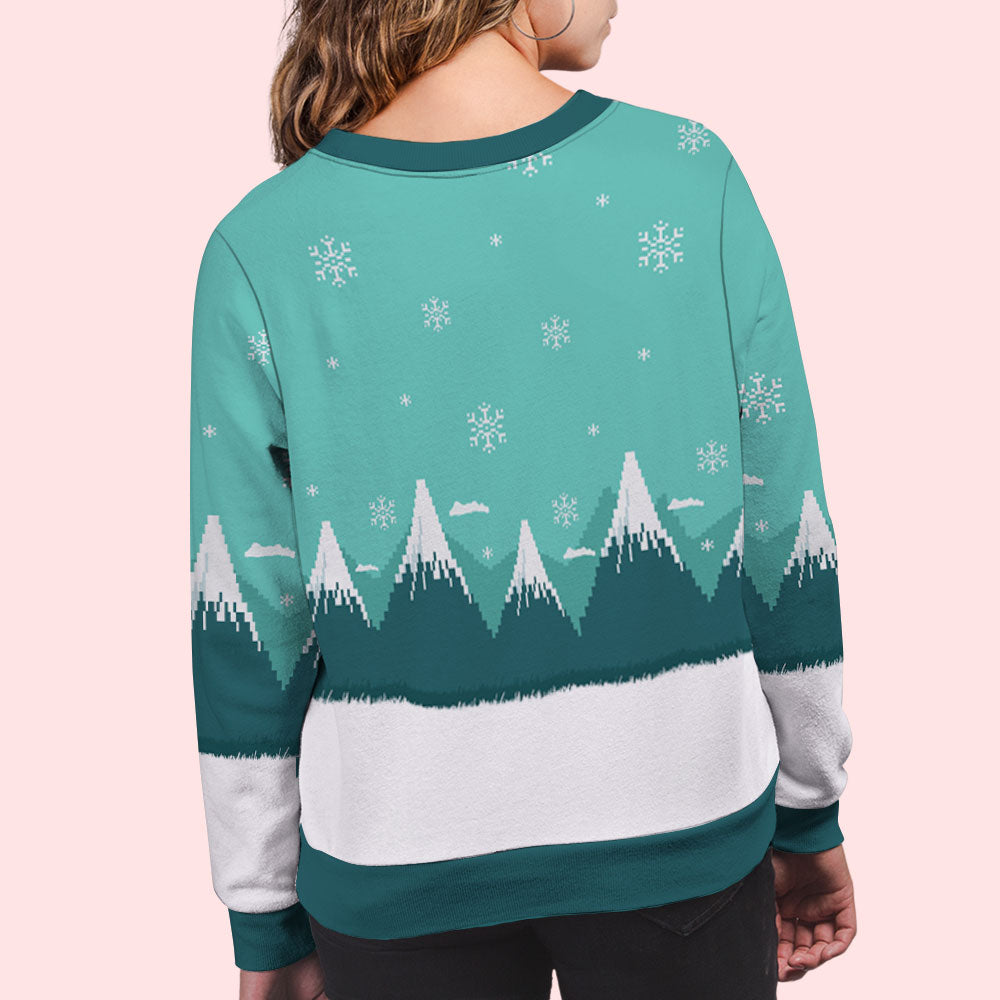 Christmas Cat Personalized All-Over Print Unisex Sweatshirt - Ideal Gift for Pet Lovers