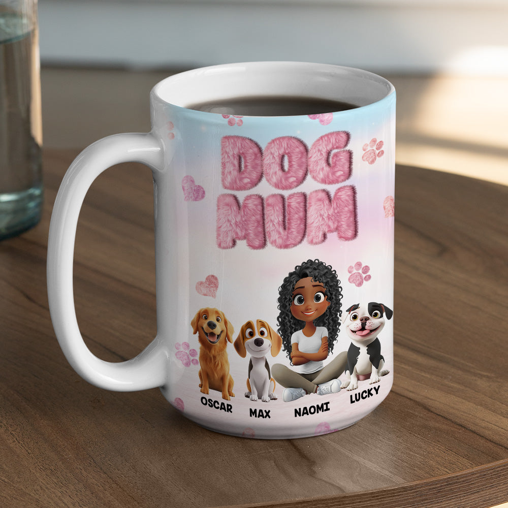 Personalized 3D Inflated Effect Fluffy Dog Mom Mug