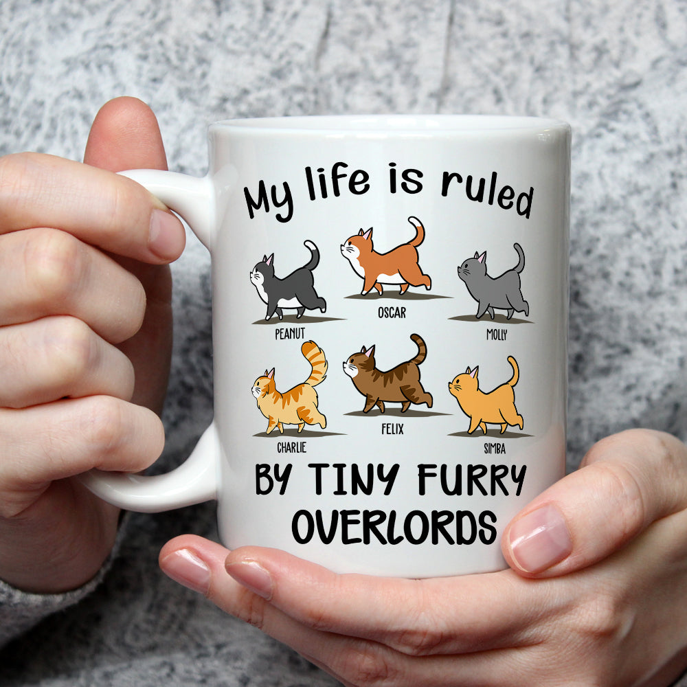 Personalized Custom 'My Life Is Ruled By Cats' Coffee Mug - Ideal Gift for Pet Lovers