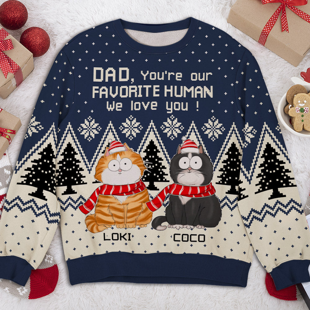 Personalized Custom 'You Are My Favorite Human' All-Over-Print Sweatshirt for Pet Lovers