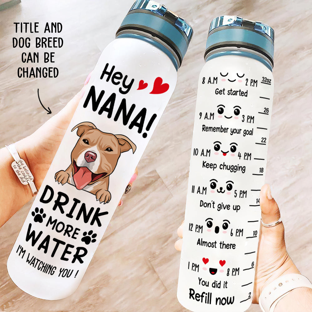 Personalized Custom Time - Marked Water Tracker Bottle: Ideal for Pet Lovers