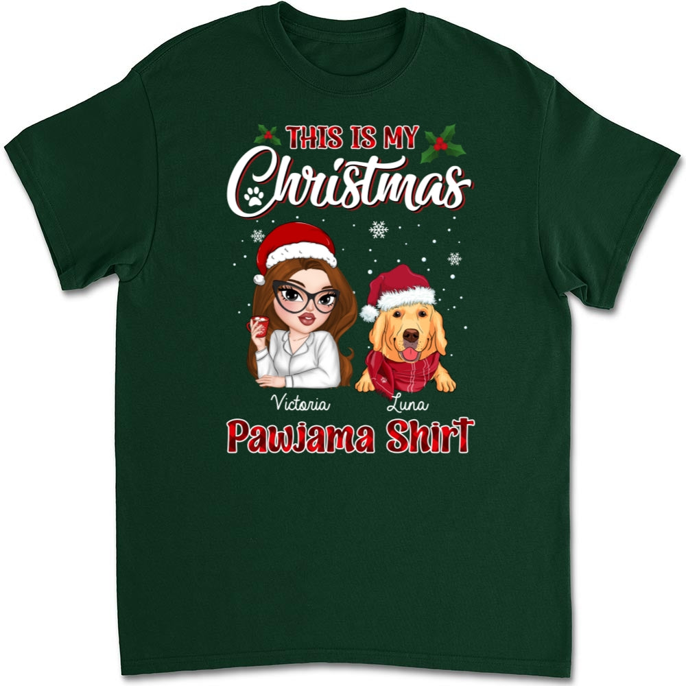 Christmas Personalized Unisex Pawjama T-shirt - Ideal Gift for Pet Lovers
